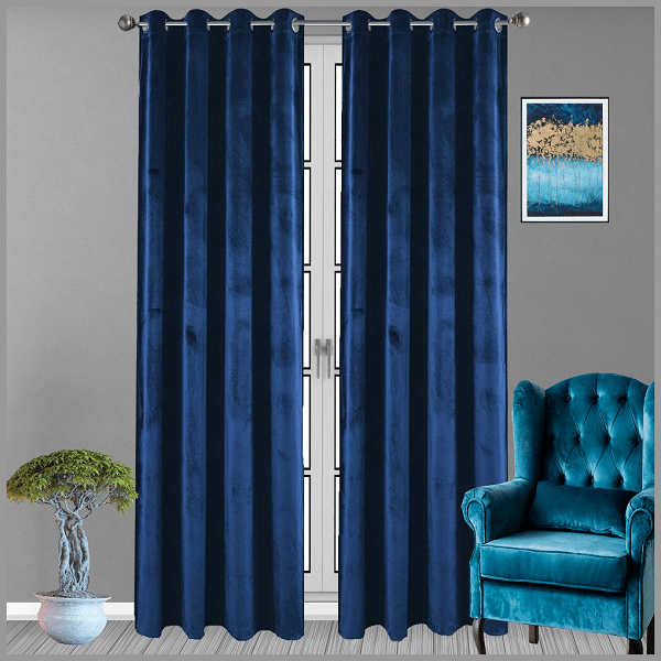 GG1.4 (Verduisterend Gordijn hoge kwaliteit Fluweel – Donker blauw kleur – 250×140 cm) | Glow Thuis