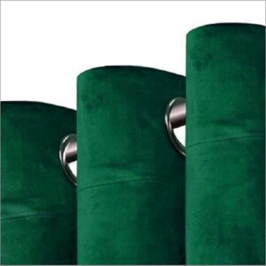 Ring curtain fluwelen donker groene kleur