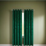 Expensive green velvet curtain