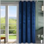 Blauw verduisterend fluwelen gordijn 150x250 cm met metalen ringen, zachte velours afwerking