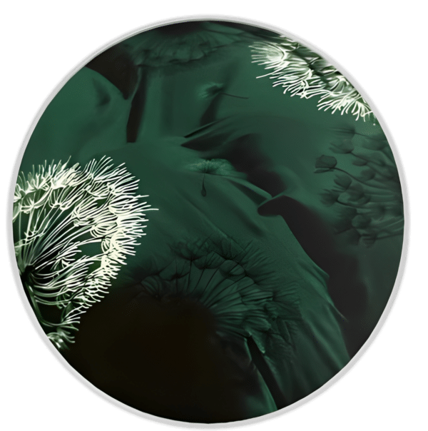 donkergroen dekbedovertrek met paardenbloem print 200x220 van Glow Thuis