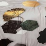 Dekbedovertrek 200x220 cm met gouden bladeren en 2 kussenslopen