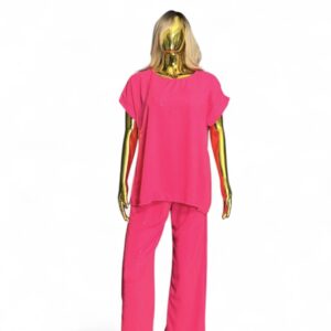 Roze dames tweedelige set – comfortabele lounge outfit met top en broek van GlowThuis