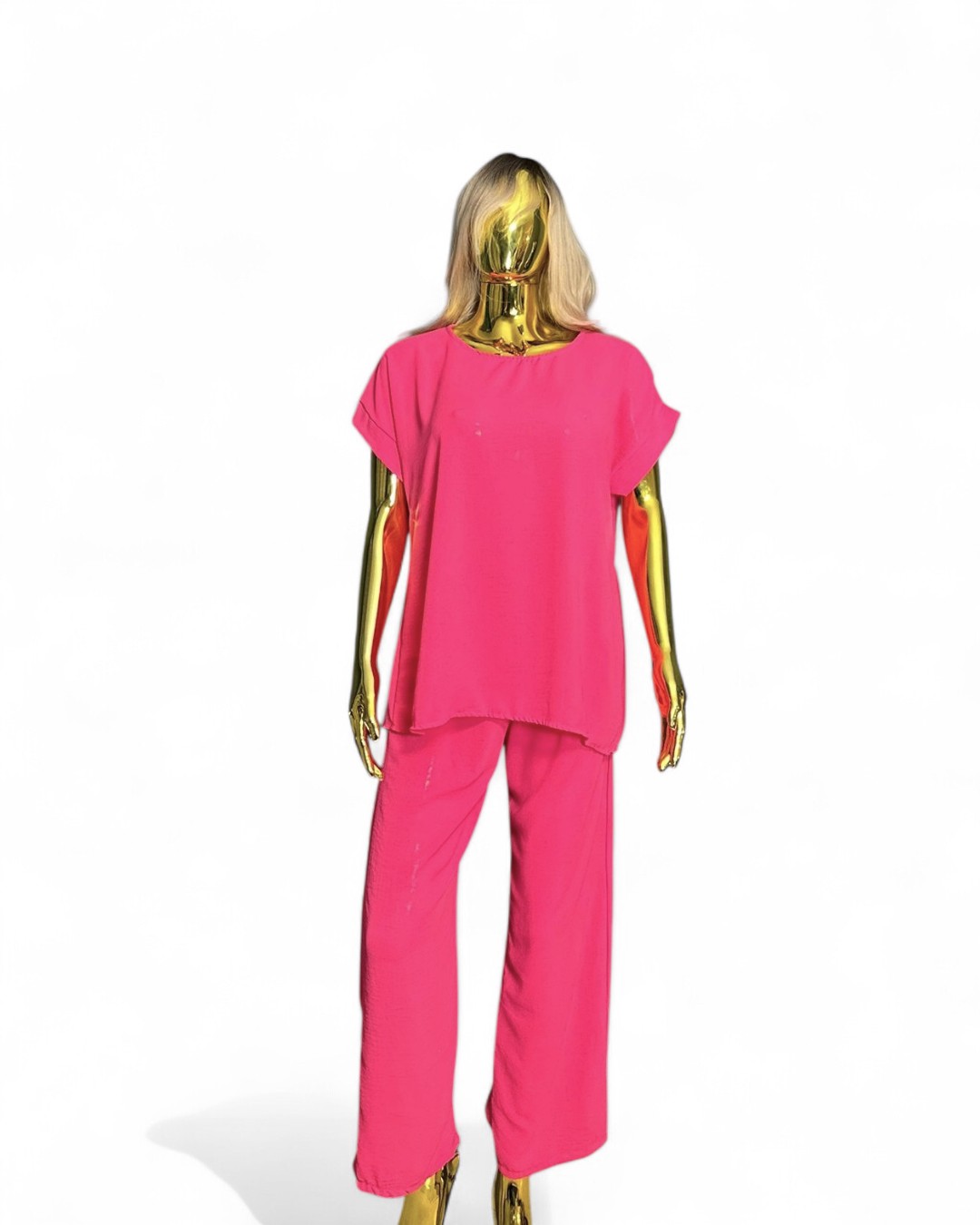 Roze dames tweedelige set – comfortabele lounge outfit met top en broek van GlowThuis