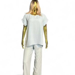 Lichtblauwe dames tweedelige set – comfortabele lounge outfit met top en broek van GlowThuis
