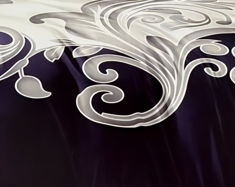 Glow Thuis barok dekbedovertrek donkerblauw zilver 200x220 cm voorkant